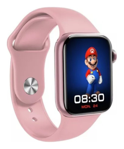 Smartwatch Carga Inalambrica Ip67 Watch 7 Reloj Inteligente Color de la caja Blanco Color de la correa Rosa