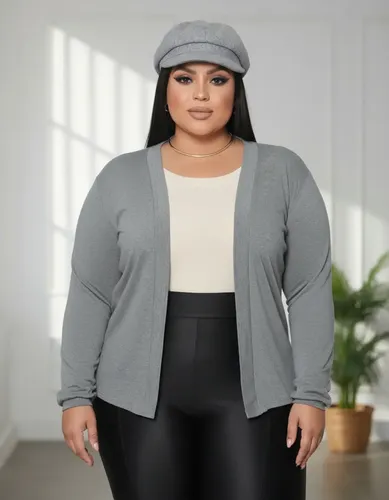 Cardigan Casaquinho Manga Longa Casaco Feminino Plus Size — R$ 38,10 em Mercado Livre, 39% OFF