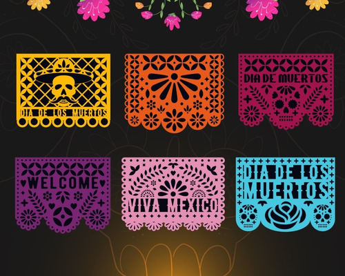 Vector Papel Picado Para Cameo Y Cricut Svg,dxf