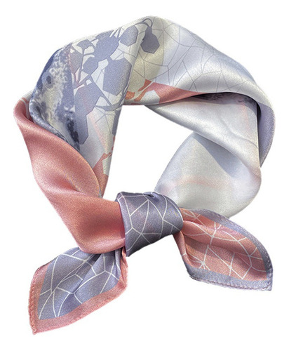 P Lenço De Seda Feminino Estampado Leve
