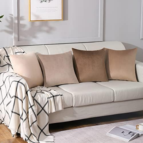 Juego De 4 Fundas De Almohada Neutras De 18.0 X 18.0 In, Fun