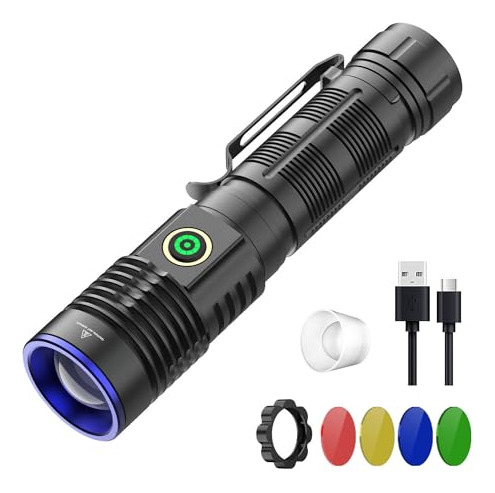 Linterna Tctica Led Recargable Windfire 5 En 1: Alta Potenci