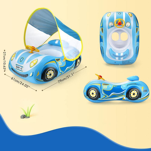 Flotador Inflable De Piscina Para Bebé Con Toldo Protección