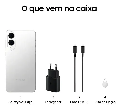 Celular Samsung Galaxy S25 Edge 5g, 256gb, 12gb Ram, Câmera Dupla