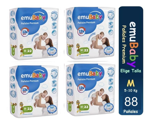 4pack Pañales Emubaby Premium Tallas P M G Xg Xxg Envio Full