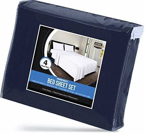 Sabanas Utopia 4 Piezas Para Cama De Microfibras Resistente