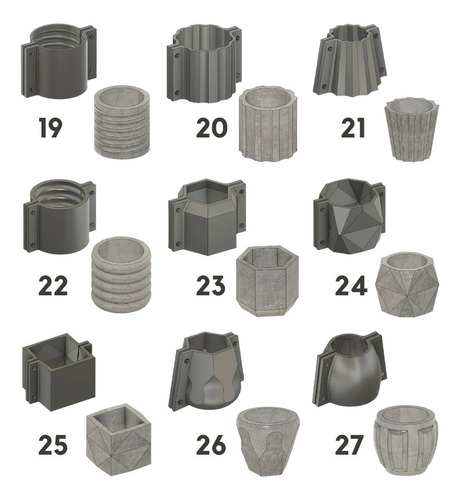 Imagen 4 de 7 de 5 Moldes Maceta Cemento Nº10 Modelos A Eleccion Mod36
