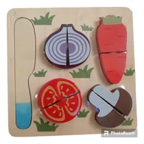 Comprar Juego Bandeja De Madera Cortar Fruta Niños Didáctico Puzzle 