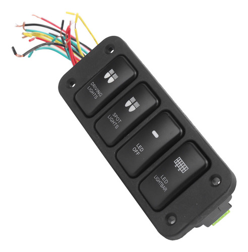Interruptor De Panel De 4 Bandas Con Luz Led Azul Para Condu