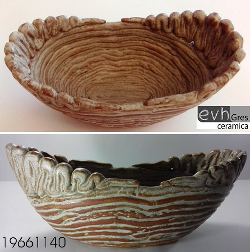 Fuente/centro De Mesa. Ceramica Gres. Cod 19661140