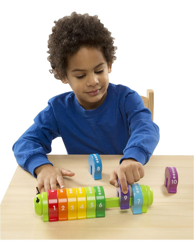 Melissa Doug Contando Caterpillar - Juguete Clásico De Mader