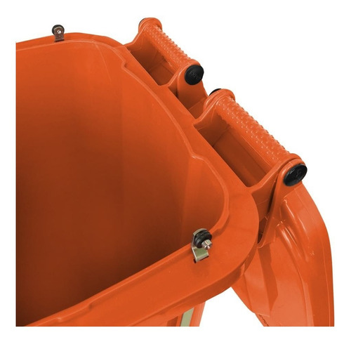Bote 240 L Con Ruedas Y Pedal Color Naranja
