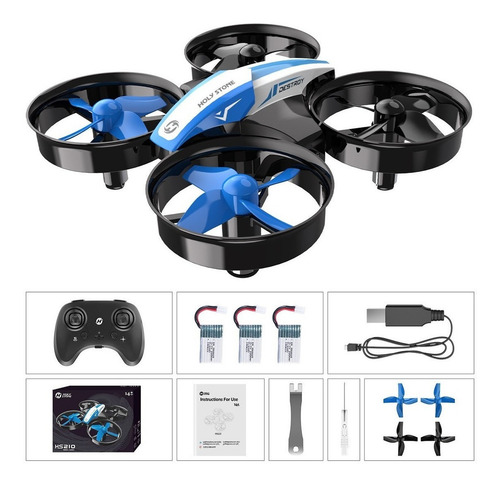 Imagen 2 de 3 de Mini drone Holy Stone HS210 azul 3 baterías