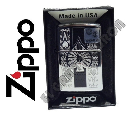 Encendedor Zippo Plateado Ase  Made In Usa 28151