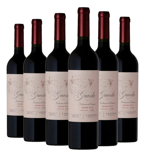 Vino Tinto Malbec Doc Bodega Lagarde Guarda Botella 750ml X6