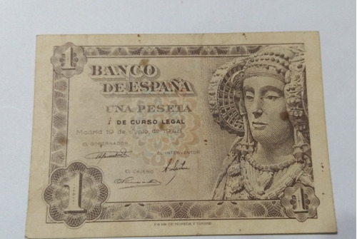 Billete De Una Peseta España 1948