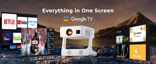 Projetor Portátil S61 Pro Full Hd 4k Google Tv + Integrado
