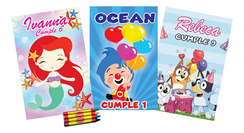 55 Libros Para Colorear Personalizados Con Crayones