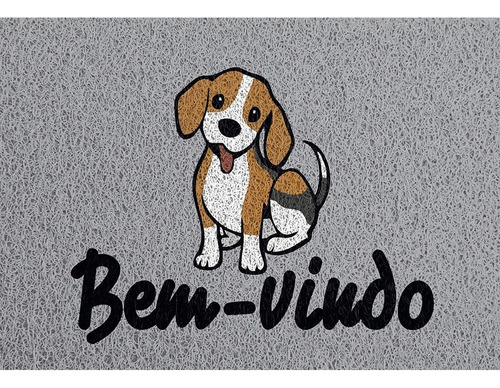 Tapete Capacho Vinil Pet 60x40 Welcome Bem Vindo Comprimento 60 cm Cor Laranja Desenho do tecido Beagle Largura 40 cm