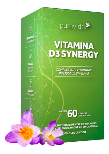 Vitamina D3 Synergy 60 Capsulas Pura Vida