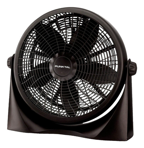 Ventilador de piso Punktal PK-4090VT turbo negro con 5 aspas, 40 cm de diámetro 220 V