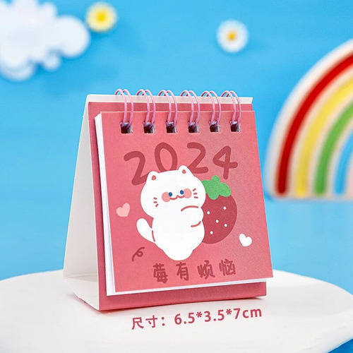 Calendario De Escritorio, Mini 2024 Dibujos Animados De Pie