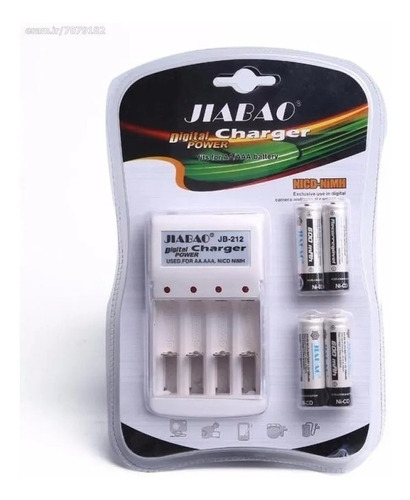 Cargador+4pz Aa  Baterias Pilas 1.2 V  Recargables 600 Mah 