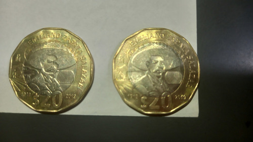 2 Monedas De Emiliano Zapata Coleccionables. Original