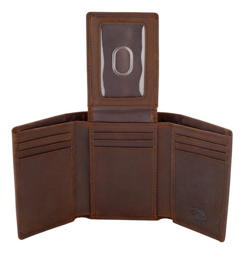 Cartera De Cuero Triple Con Modo Sigiloso Para Hombre Con Y . Liso