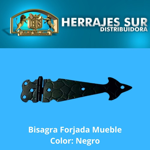 Bisagra Estilo Colonial Hierro Negro Tamaño Chica X 8 Un