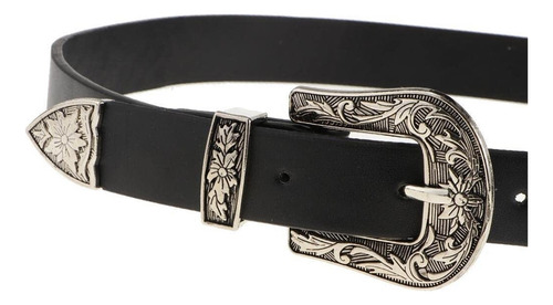 Cinturón De Mujer Vintage Con Doble Hebilla De Cuero Pu