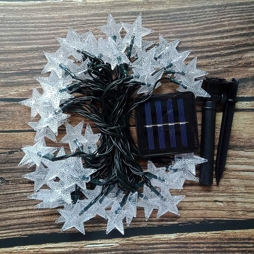 Guirnalda De Luces Solares Con Forma De Estrella, Funciona P