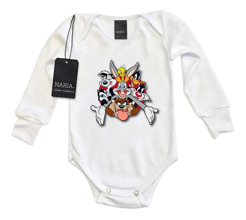 Body Bebe Manga Larga Looney Tunes Diseño Art Logo - Pslt5