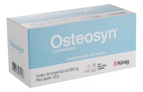 Osteosyn 2000mg 60 Comprimidos P/ Cães Konig
