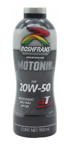 Aceite Para Motocicleta 4t Roshfrans Motonic 20w50 950 Ml