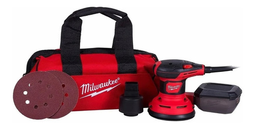 Lijadora Orbital Milwaukee 6034-21 Roja Con Banda De 127mm Color Rojo