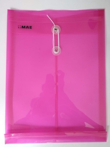 Sobre Bolsa Vertical Plástico Grueso Tamaño Oficio 12 Pzas Color Rosa