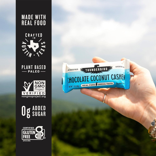 Thunderbird Bars Energy Snack, Sin Gluten Con Proteínas, Com