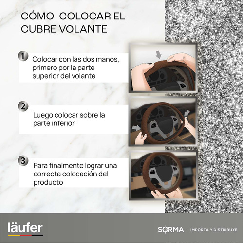 Imagen 7 de 10 de Cubre Volante Femenino Diseño Brillantes Dorado/plateado