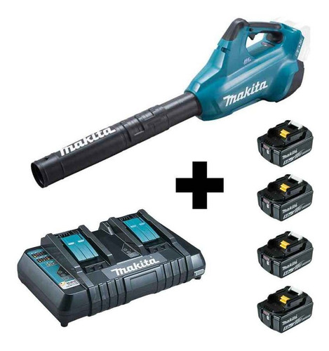 Soprador A Bateria 18v+18v Makita C/ Carregador E 4 Bateria