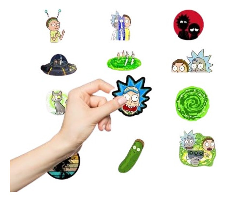 Set 50 Stickers Calcomanias Rick Morty Auto Moto Ps5 Celular
