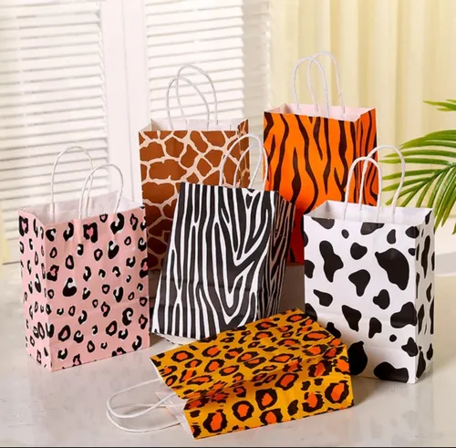 comprar Bolsas De Animales Safari Selva Cebra Vaca, Tigre, Cotillón.
