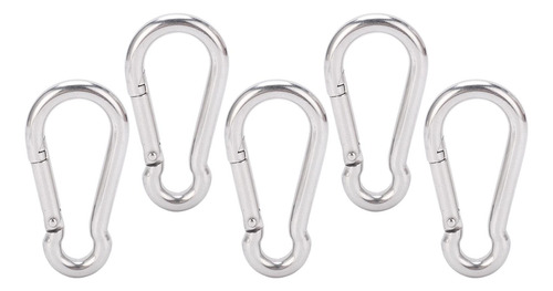 Clip De Mosquetón Spring Snap Hook, 5 Piezas, 80 Mm, Acero I