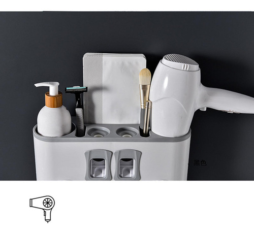 Soporte Para Cepillos De Dientes Y Dispensador De Negro