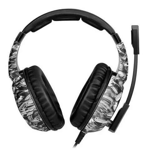 Imagen 4 de 5 de Auriculares gamer Onikuma K19 camuflaje gris con luz rgb LED