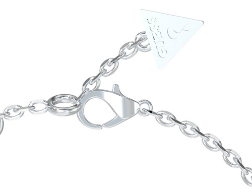 Pulsera Mujer Corazon Guess Amore Color Plateado Diámetro 9 Cm Largo 18 Cm
