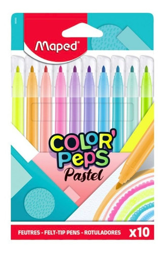 Marcadores Plumones Maped Color Peps Pastel X 10 Uds
