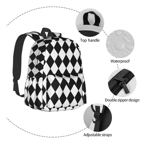 Mochila Escolar Multiusos Con Flores De Diamantes En Blanco