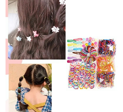 780pcs Mini Ligas Para Cabello Elásticas Dama Accesorios