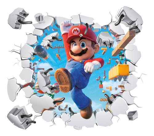 Vinilo Decorativo Sticker Adhesivo Rompe Pared Super Mario 2